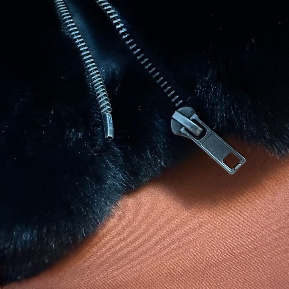 ASOS Design Hooded Faux Fur Jacket in Black - Picture 6 of 13